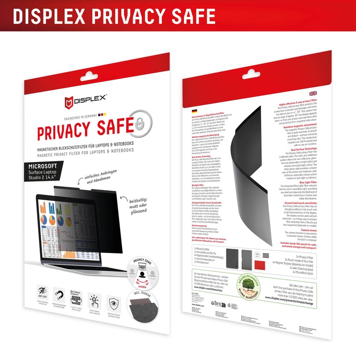 Immagine prodotto Displex Privacy Safe, Laptop Blickschutzfilter (15.12", 3 : 2)