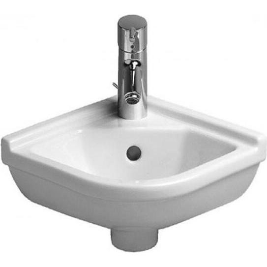 Duravit, Waschbecken, Eck-Handwaschbecken STARCK 3 m ÜL HLB 430x380mm 1 Hahnloch weiss (380 mm, 430 mm)
