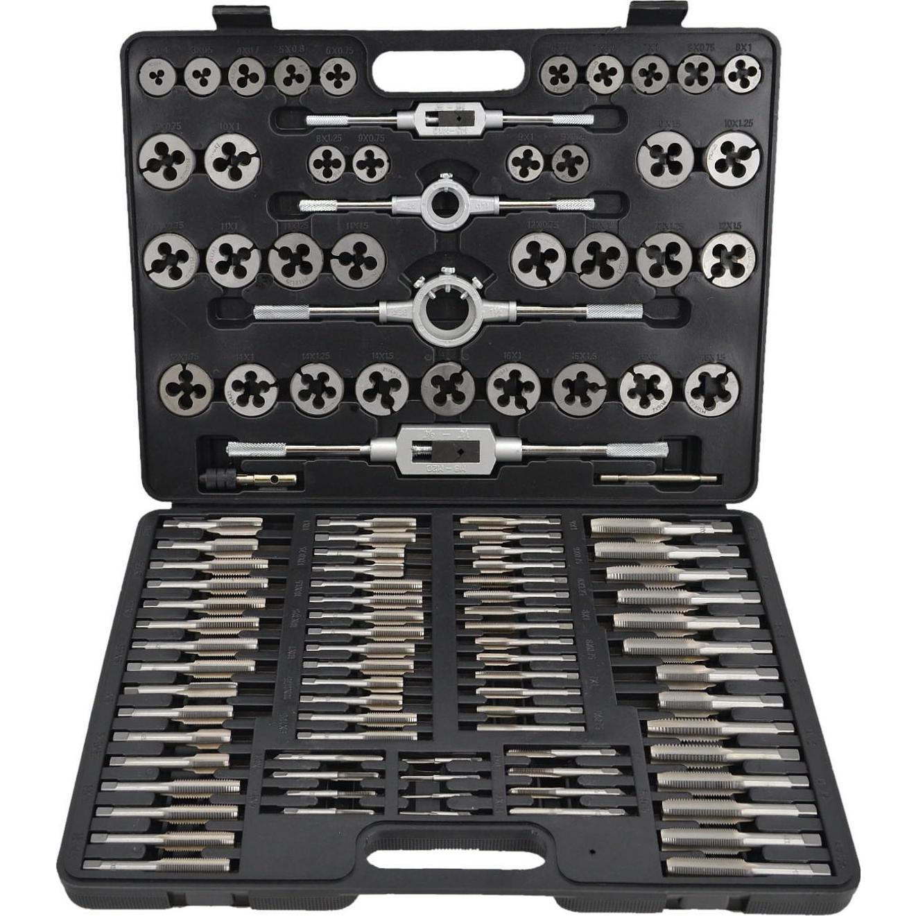 Rockforce, Maschi + Giramaschi, Gewindebohrer- und Schneideisensatz 110-teilig.