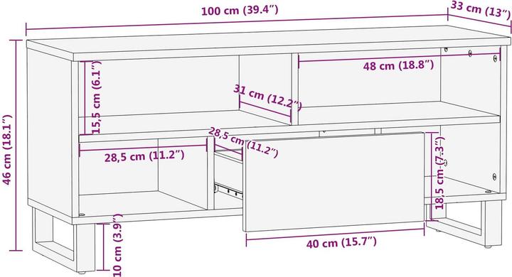 Actual product image vidaXL TV-Ständer (100 x 33 x 46 cm)
