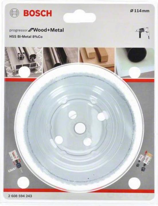Immagine prodotto Bosch Professional Zubehör Sega a tazza Progressor per legno e metallo, 114 mm (114 millimetri)