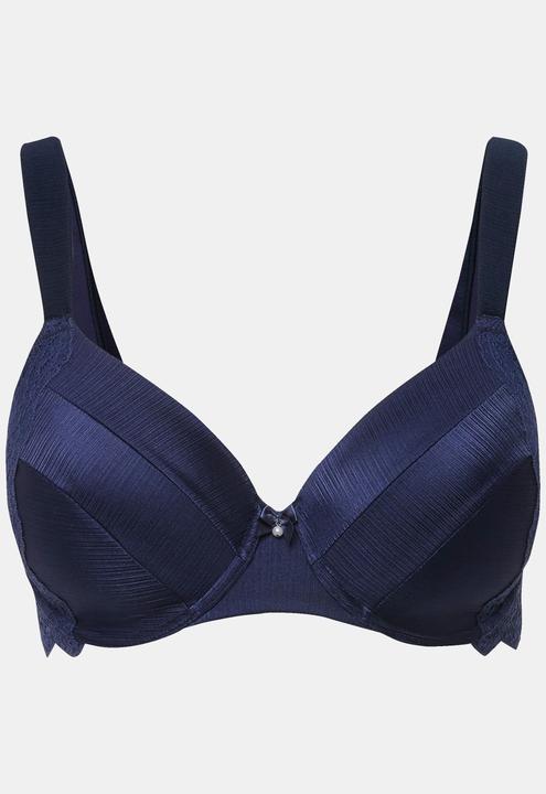 Actual product image Ulla Popken Satin and Lace Soft Cup Underwire Bra (115 E)