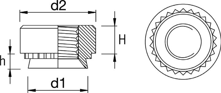 Produktbild Marktech Einpressmutter Einpressbefestiger M4 für Bleche bis 2 mm, Stahl verzinkt (M4)