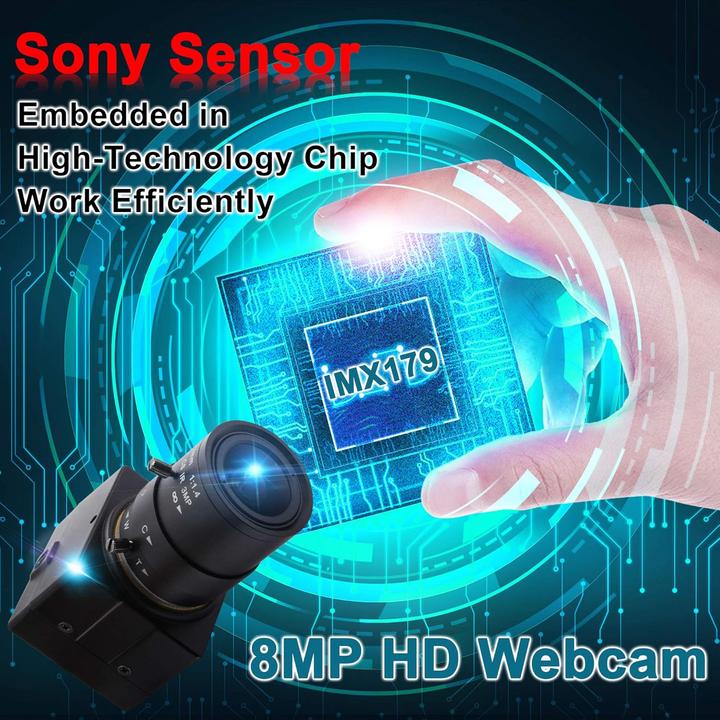 Actual product image ELP 8MP Zoom-Webkamera mit variablem Fokus (8 Mpx)