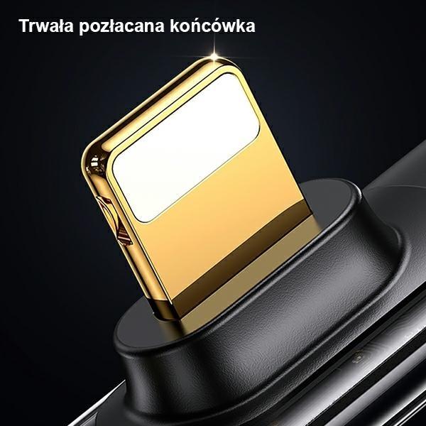 Actual product image Usams Cable kątowy USB-C na Lightning PD 20W Fast Charging Iceflake Series 2m czarny/black SJ586USB0 (2 m, USB 2.0)