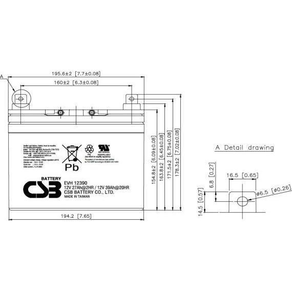 Thumbnail - CSB Battery BleiAkku EVH 12390 (12 V, 39000 mAh)