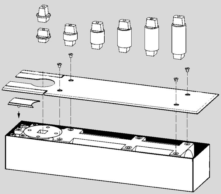 Actual product image Dormakaba thru axle for BTS 75V / 80 / 84 (Entrance door, French window, Room door, Wooden door, Indoor)