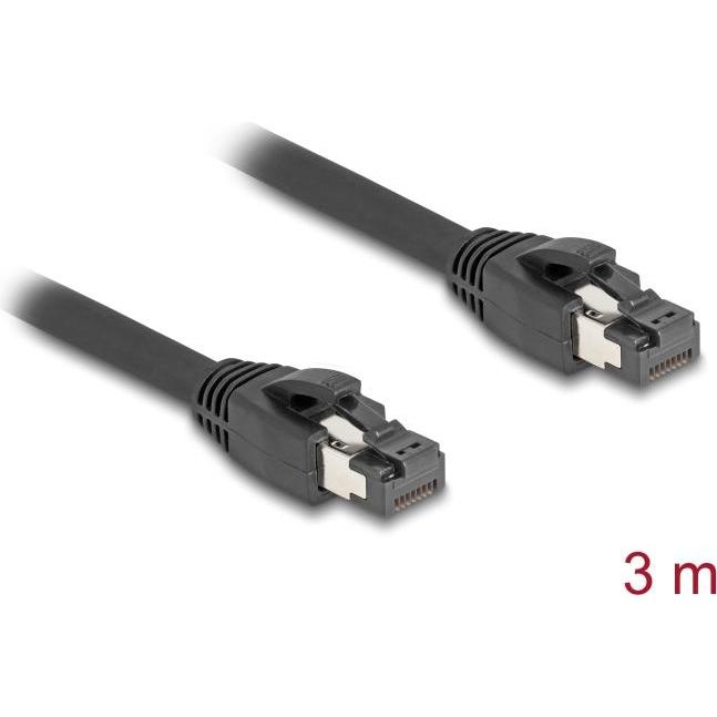Thumbnail - Delock RJ45 Netzwerkkabel Cat.8.1 S/FTP 3 m bis 40 Gbps schwarz (S/FTP, CAT8.1, 3 m), Netzwerkkabel