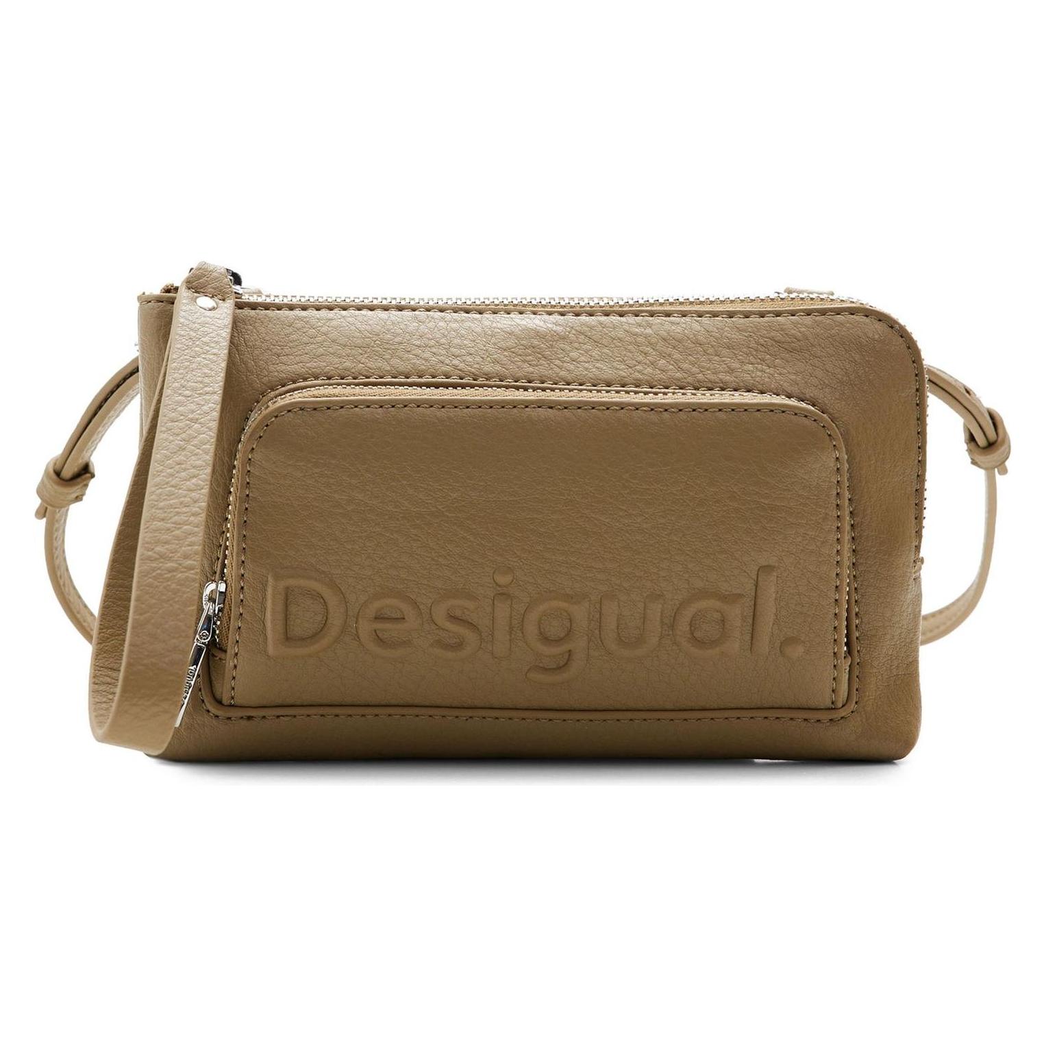Desigual, Damen, Handtasche, Half Logo 24 Lisa Crossbody Bag, Beige