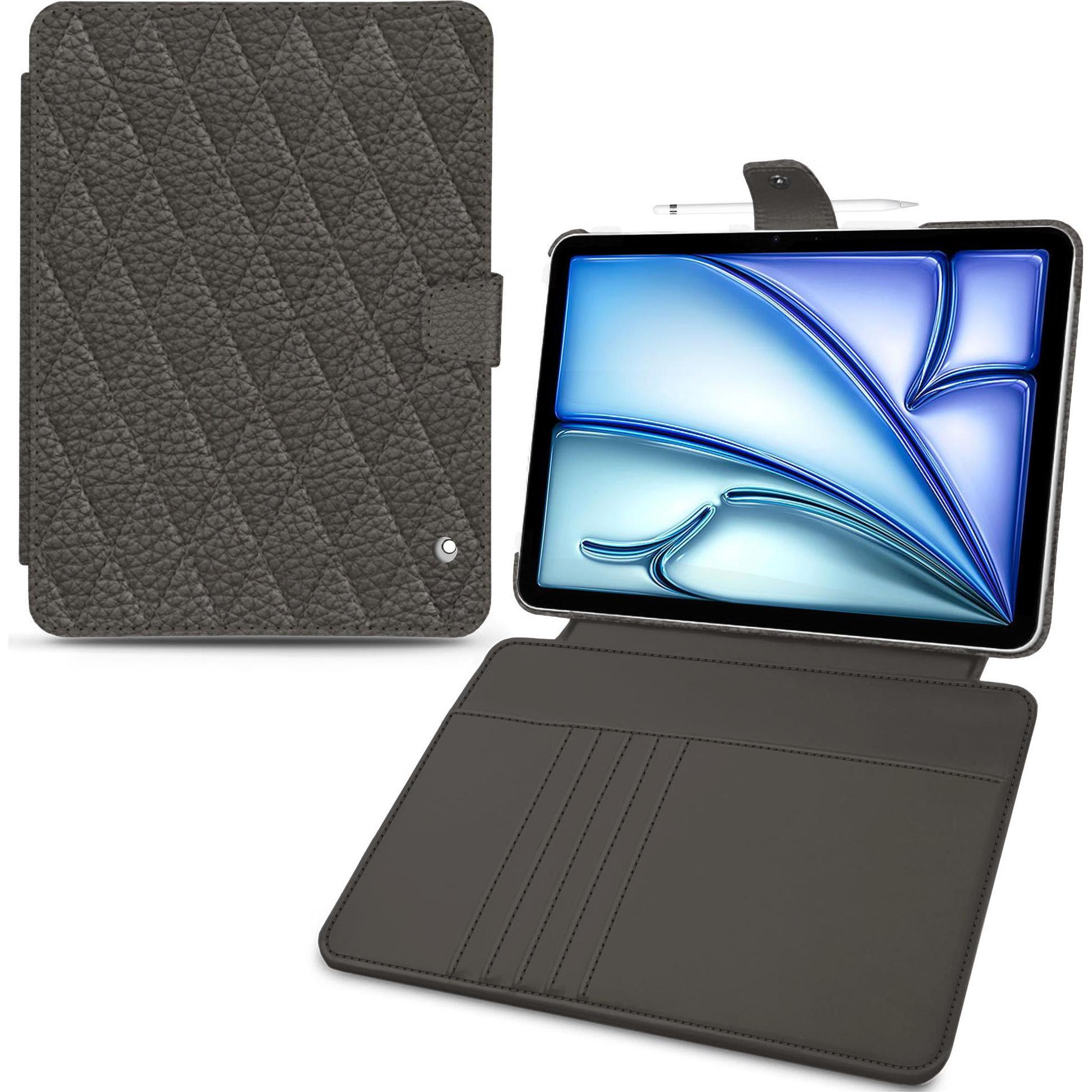 Noreve Lederschutzhülle Wallet (iPad Air 2022 (5. Gen), iPad Air 2020 (4. Gen)), Tablet Hülle, Grau