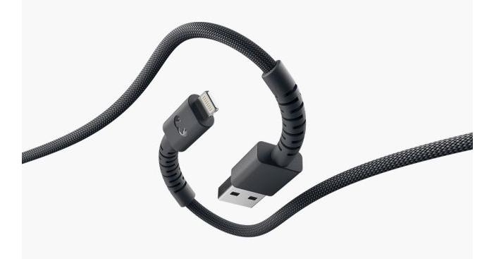 Actual product image Fresh'N Rebel Fresh 'n Rebel USB-A zu Lightning silicon geflochtenes Kabel "FlexWave" 70cm, Storm Grey (0.70 m, 12 W)