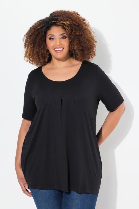 Produktbild Ulla Popken T-Shirt, Zierfalten, A-Linie, Rundhals, Halbarm, Modal (42, 44)