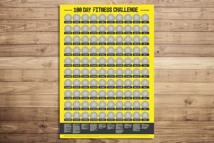 Produktbild Out of the blue 100 Tage Fitness Challenge Scratch off Poster zum Rubbeln