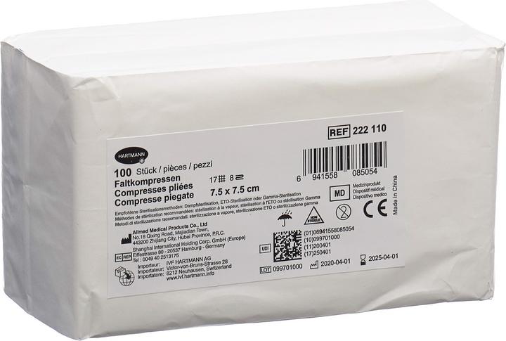 Image du produit IVF Hartmann Faltkompresse Typ 17 7.5x7.5cm 8 fach