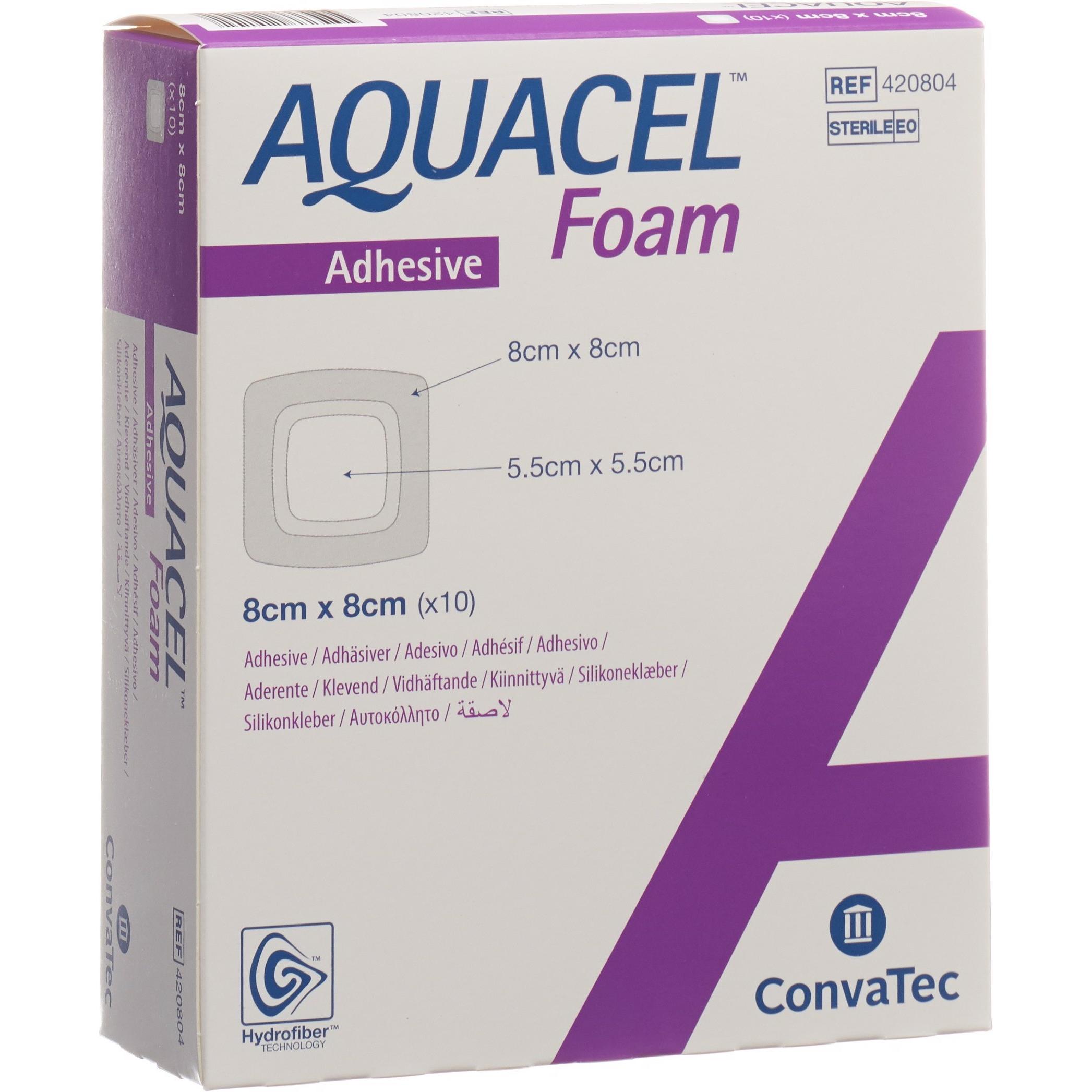 Aquacel Ag, Verbandsmaterial, Schaumverband adhäsiv 8x8cm