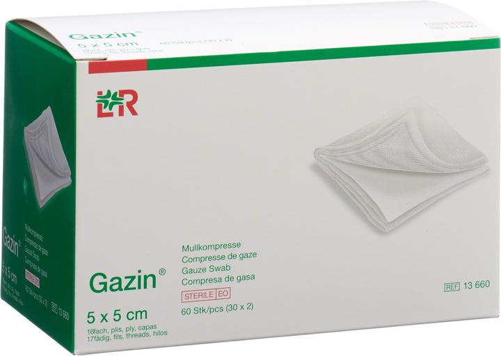 Actual product image Gazin Mullkompressen 5x5cm 16-fach steril