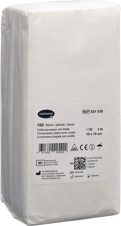 Produktbild IVF Hartmann Faltkompresse Watte Typ 17 10x10cm 8 fach