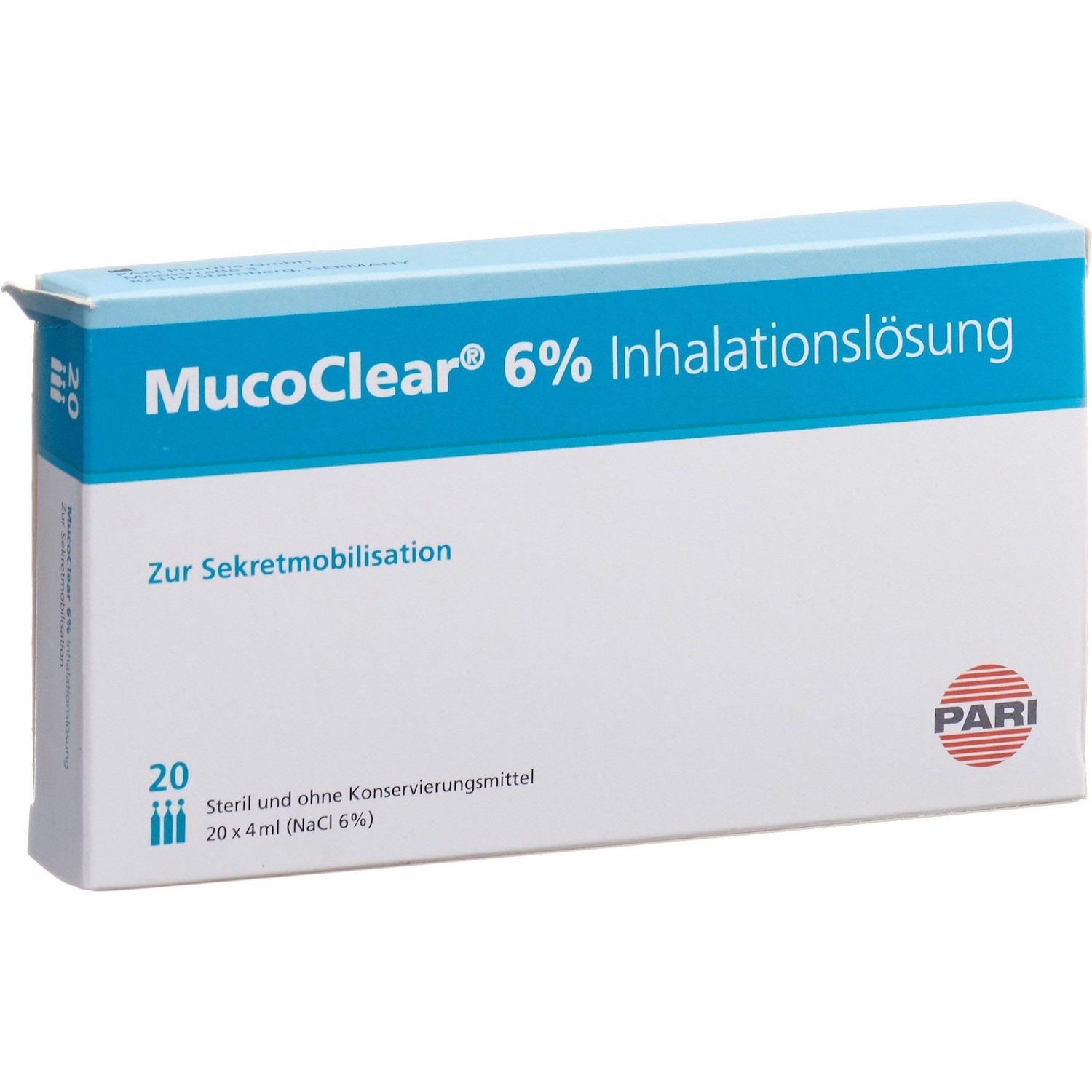 PARI, Inhalator, MucoClear 6% NaCl Inhalationslösung (20x4ml)