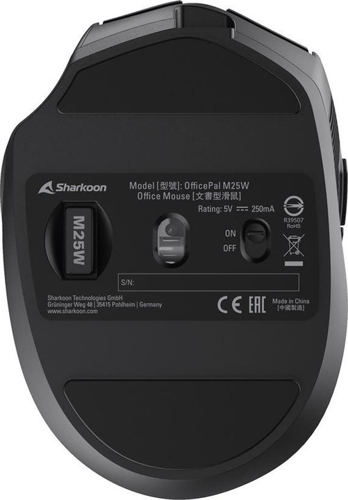 Produktbild Sharkoon OfficePal M25W Black (Kabellos, Kabelgebunden)