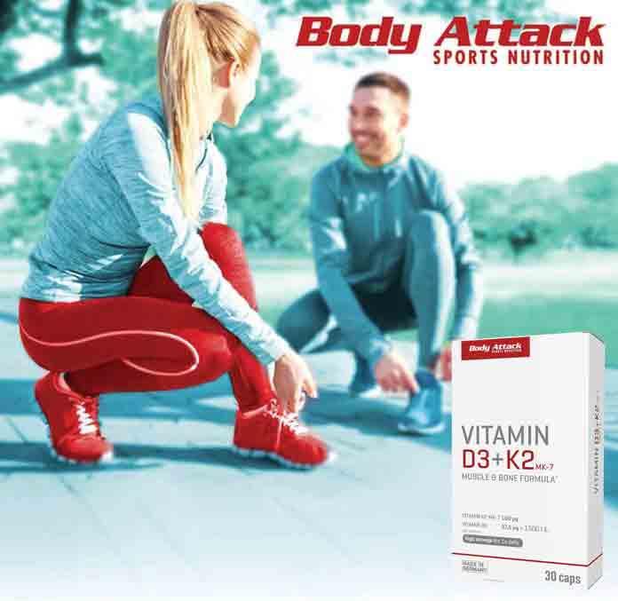 Actual product image Body Attack Vitamin D3 + K2 (30 Piece, Capsules, 16.30 g)