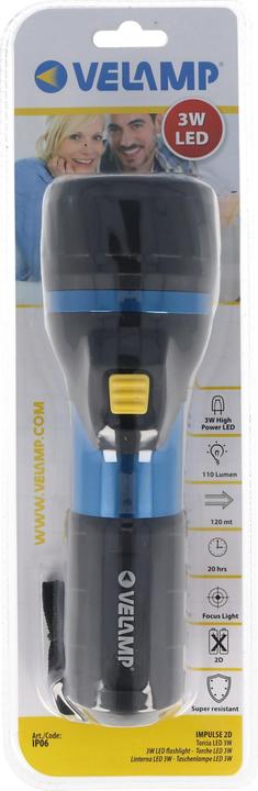 Actual product image Velamp LED-Taschenlampe High Power, wasser- und stossfest (20 cm, 110 lm)