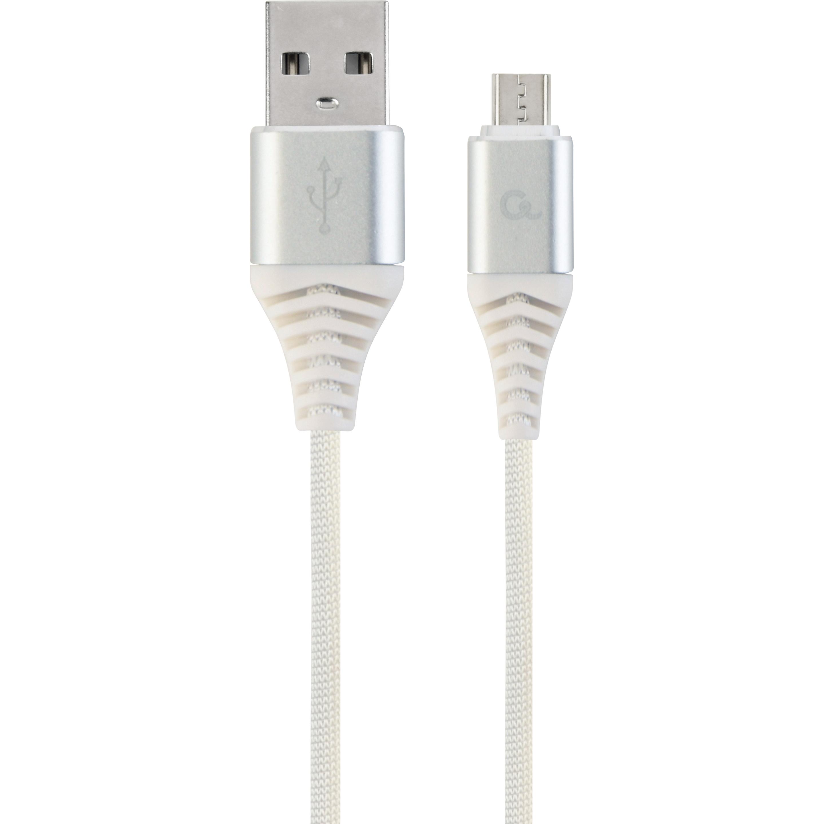 Gembird CC-USB2B-AMMBM-1M-BW2 USB Kabel USB 2.0 Micro-USB B USB A Silber (1 m, USB 2.0), USB Kabel