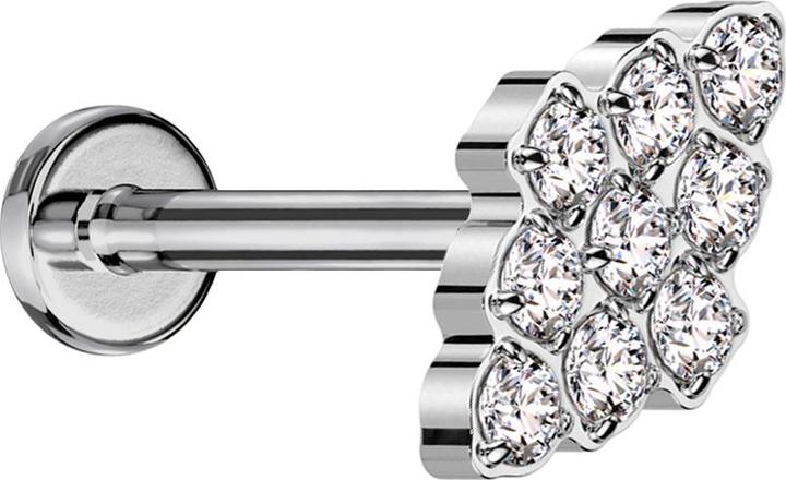 Produktbild Star Piercing Micro Labret Innengewinde silber Diamant silber Kristalle silber (Titan, ohne Messing)