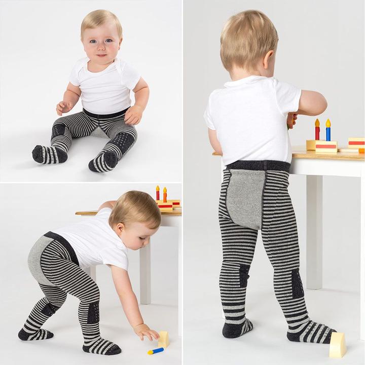 Produktbild La Loona LaLoona Baby-Strumpfhosen Krabbelstrumpfhose - Streifen Grau - (86/92)