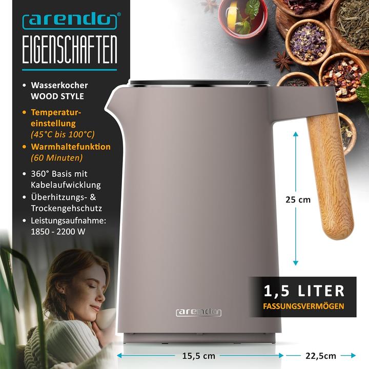 Actual product image Arendo Küchen-Set mit Wasserkocher & Toaster (1.50 l)
