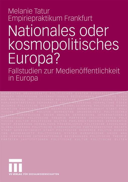 Produktbild Nationales oder kosmopolitisches Europa? (Melanie Tatur, 2008)