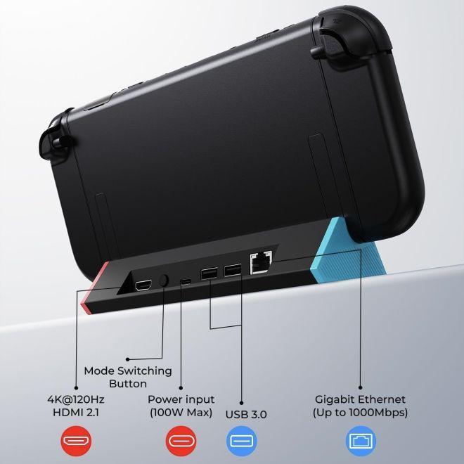 Image du produit MU Classic Nintendo Switch 2 Dock S3 Max HDMI Dockingstation mit USB-C, USB-A und LAN (Switch 2)