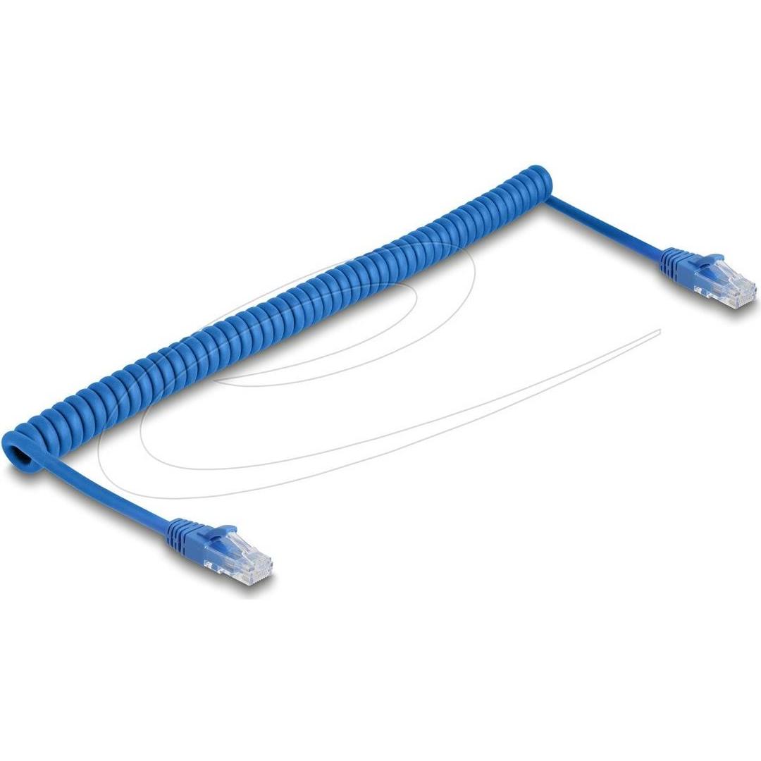 Delock RJ45 Spiralkabel Stecker zu Stecker Cat.6 UTP 1,3 m b (UTP, CAT6, 1.30 m), Cavo di rete