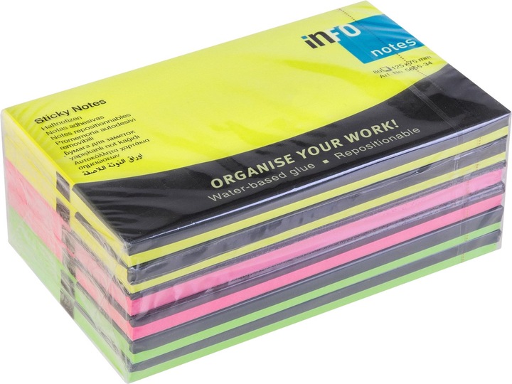 Image du produit Bloc-notes Sticky Notes 12.5 x 7.5 cm, 6 blocs de 80 feuilles (12,5 x 7,5 cm)