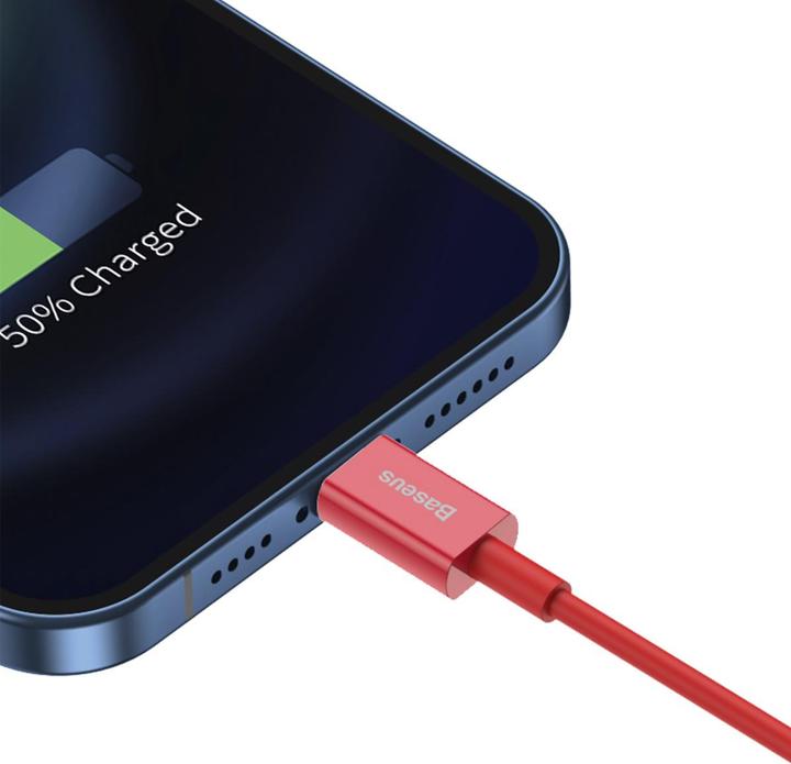 Productafbeelding Baseus Superior Series Kabel USB naar iP 2.4A 1m (rood) (1 m, USB 2.0)