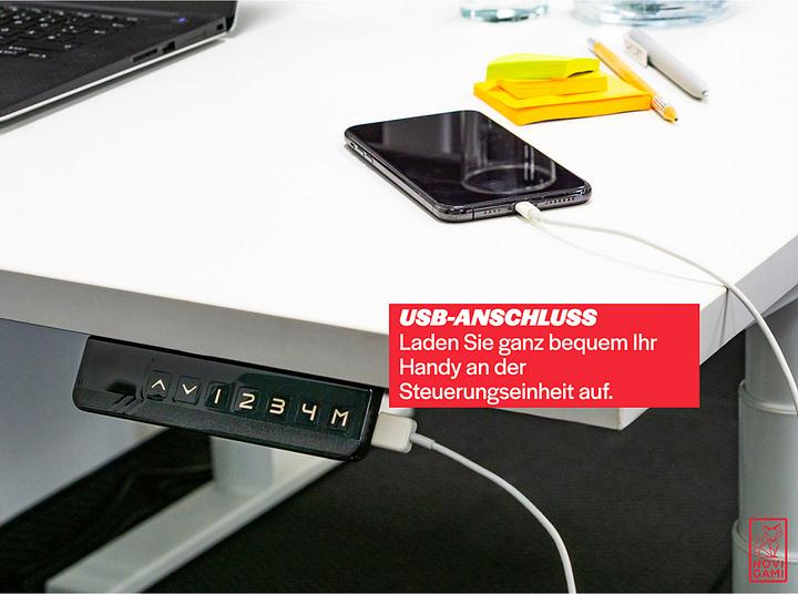 Produktbild Novigami Schreibtisch elektrisch höhenverstellbar Josi | 10er Set | BxT 1600 x 800 mm | Gestell Schwarz | Sch