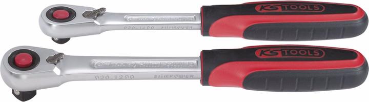 Actual product image KS Tools SlimPOWER Umschaltknarren-Satz, 2-tlg 1/4"+1/2" (1/2", 1/4")