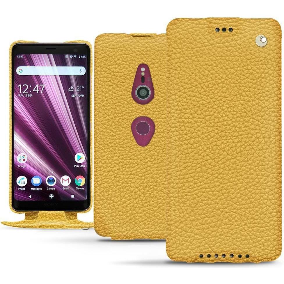 Noreve Lederschutzhülle vertikal (Sony Xperia XZ3), Smartphone Hülle, Orange
