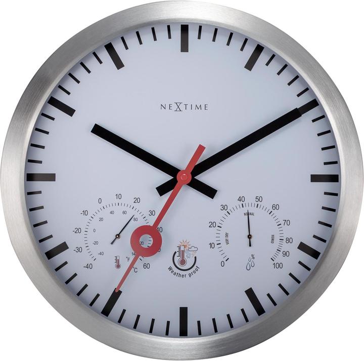 Horloge Murale Rétro NeXtime – Noire, Aiguilles Argentées – Diamètre 17,5 Cm – Fonctionne