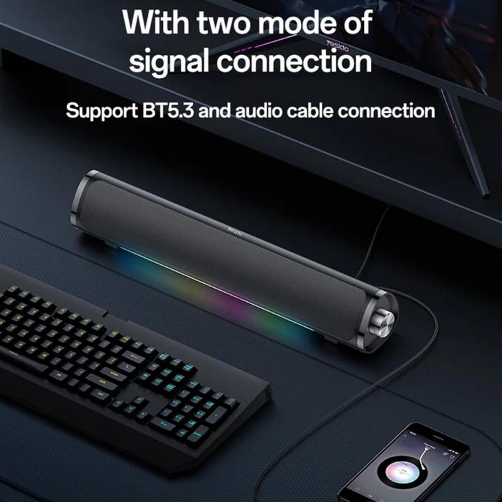 Actual product image Yesido BT Speaker YSW27, 10W, RGB, Black