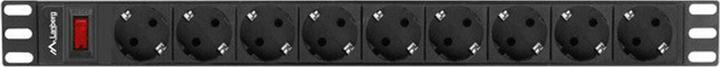 Produktbild Lanberg PDU-09F-0300-BK Stromverteilereinheit (PDU) 9 AC-Ausgänge 1U