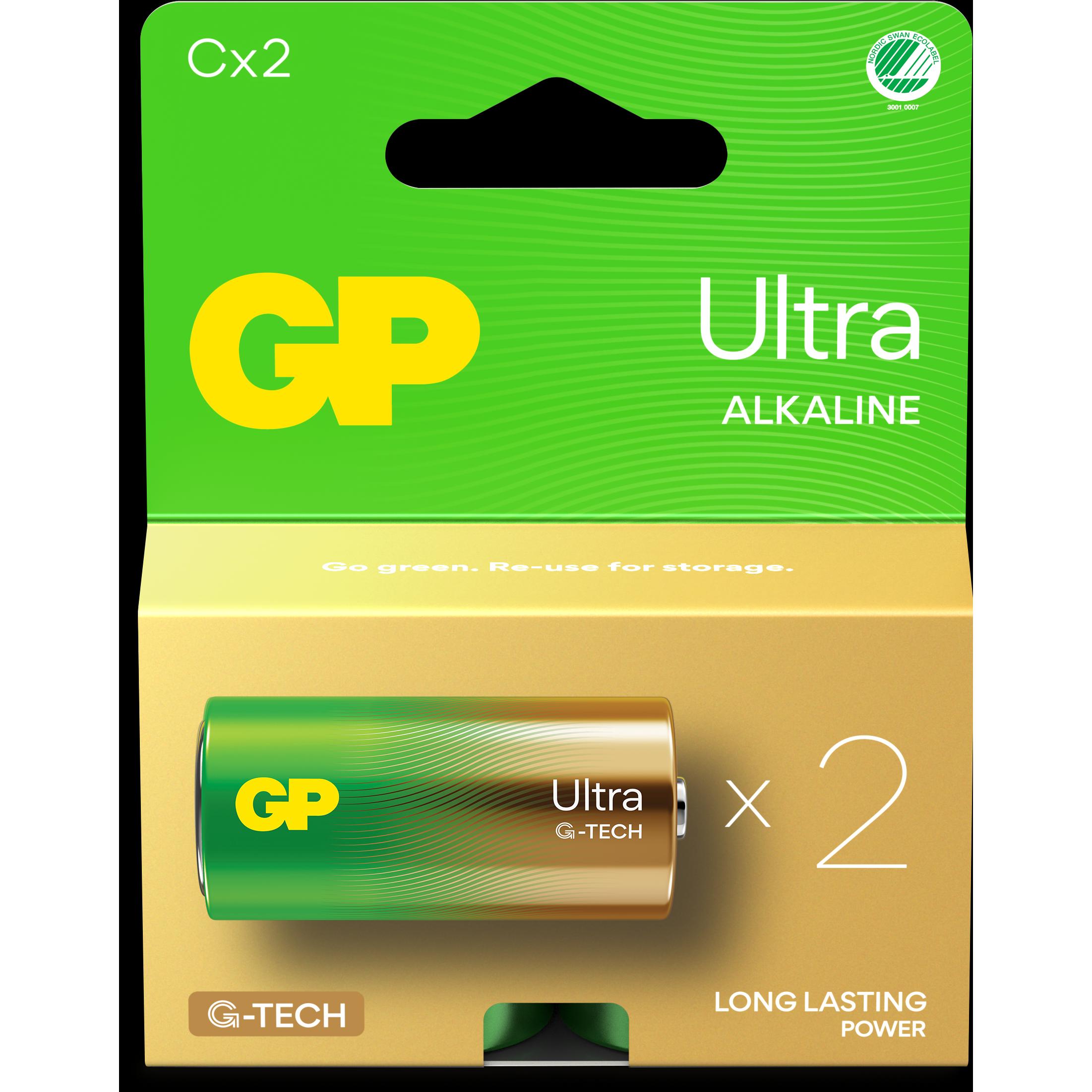 GP Batteries GP 14AU-U2 A21 / LR14 / C Ultra Battery (2 Stk., C), Batterien + Akkus