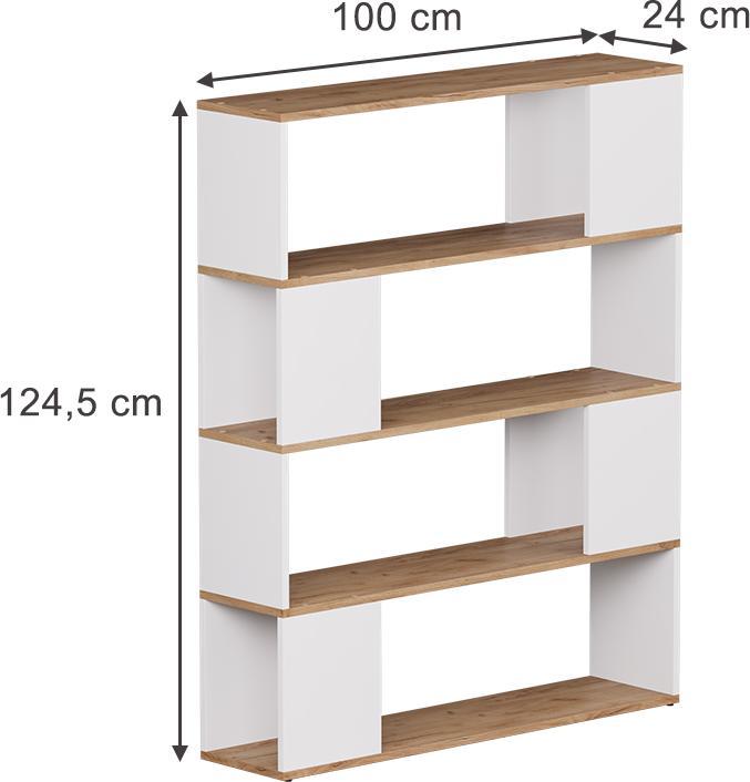Actual product image Vicco Raumteiler Eneos, Weiss/Goldkraft Eiche, 100 x 124.5 cm