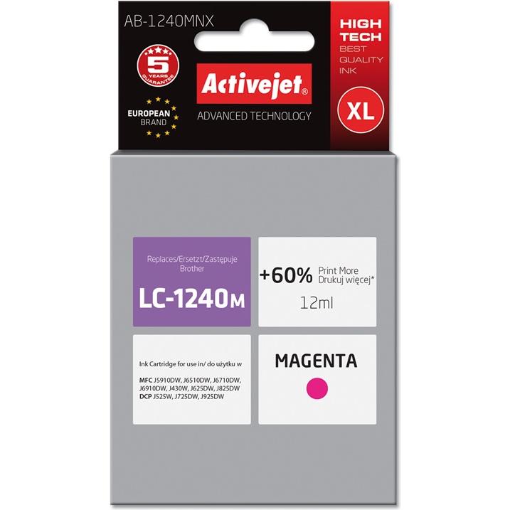Activejet, Druckerpatrone, AB-1240MNX Druckerpatrone (e) Kompatibel Hohe (XL-) Ausbeute (M)