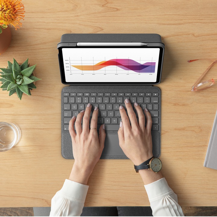 Actual product image Logitech Folio Touch (DE, iPad Air 2020 (4. Gen), iPad Air 2022 (5th Gen))