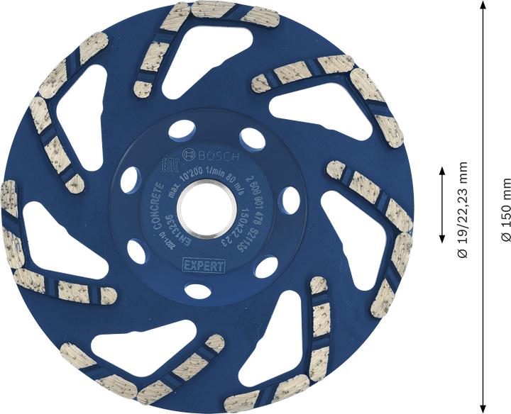 Produktbild Bosch Professional Zubehör EXPERT Concrete Diamanttopfscheibe, 150 x 22,23 x 4,5 mm
