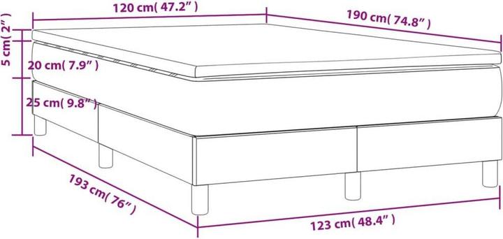 Immagine prodotto vidaXL Boxspringbett (120 x 190 cm)