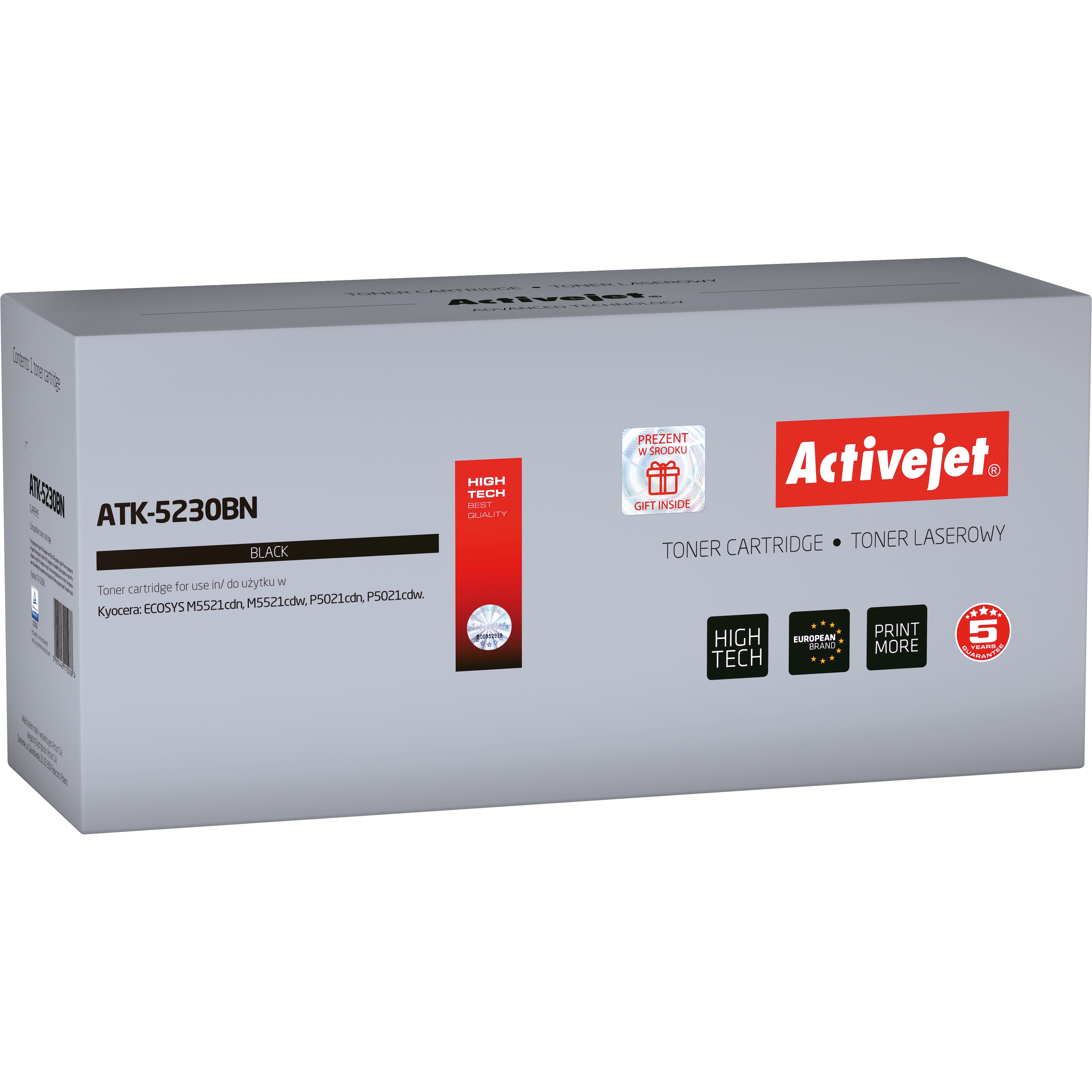 Activejet ATK-5230BN toner replacement Kyocera TK-5230K Compatible page yield 2600 pages - (BK), Toner