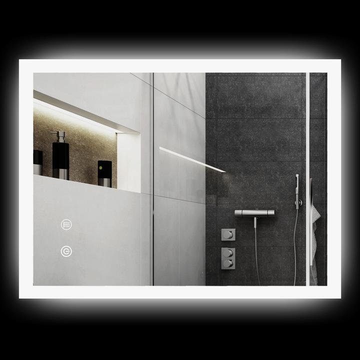 Kleankin Specchio da bagno con luce regolabile (80 x 3 x 60 cm)