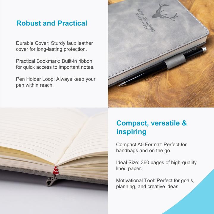 Produktbild Intirilife Notizbuch mit Stiftehalter (A5, Liniert, Harter Einband)