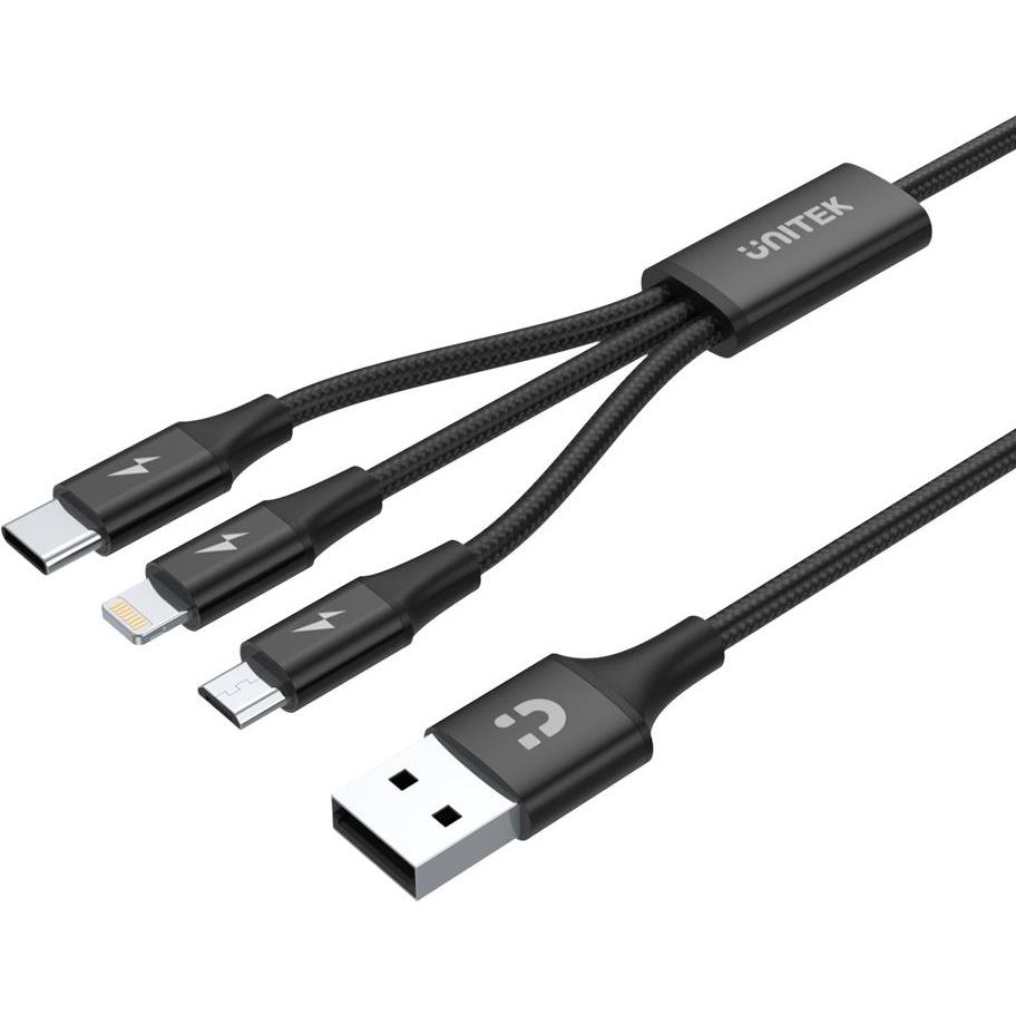 Unitek 3 in 1 Multi-Ladekabel (1.20 m, USB 2.0), USB Kabel